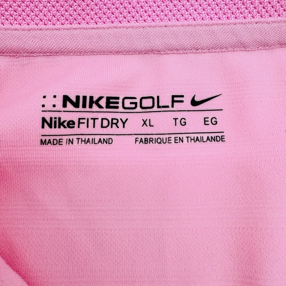 Nike Golf Fit Dry Men's Pink Size‎ XL Polo Shirt Short Sleeve Swoosh Logo - Picture 4 of 9
